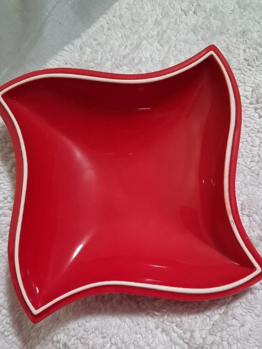 Godinger Glossy Red Ceramic Serving Platter
